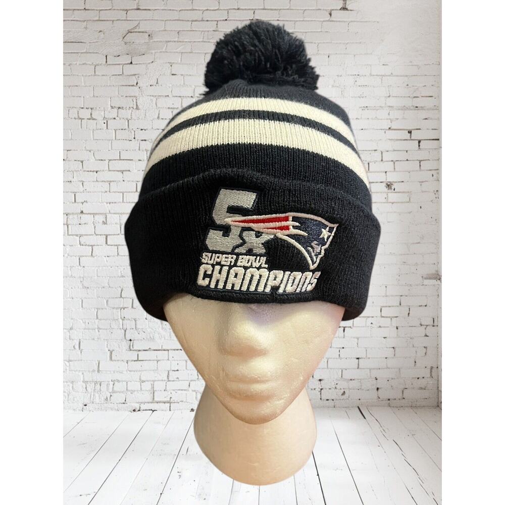 New England Patriots NFL Beanie Hat Adult One Size Blue 5X Super Bowl Champions